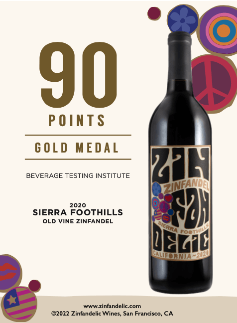 90 points, Beverage Testing Institute - 2020 Sierra Foothills Old Vine Zinfandel Shelftalker