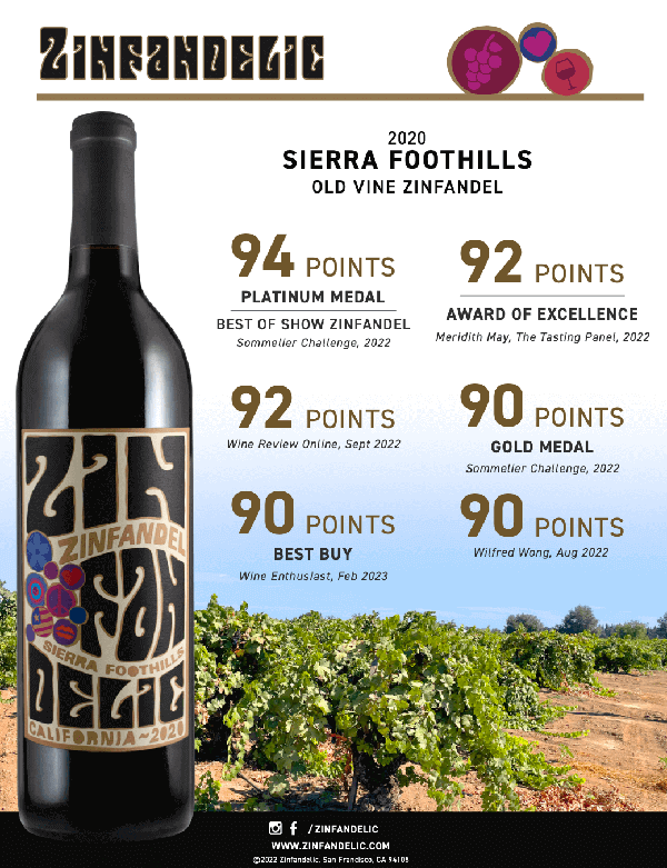 2020 Sierra Foothills Old Vine Zinfandel Acclaim Sheet thumb