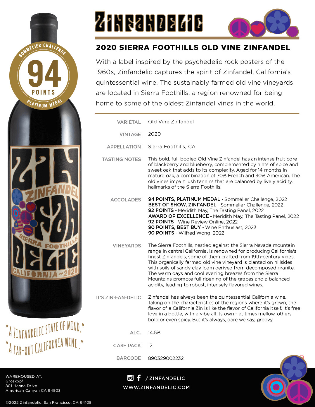 2020 Sierra Foothills Old Vine Zinfandel